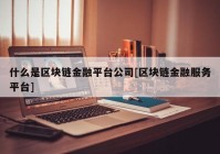 什么是区块链金融平台公司[区块链金融服务平台]